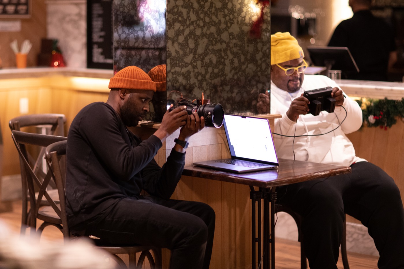 Behind-the-scenes image from Everything Is Fake showing camera work and production setup.